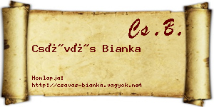 Csávás Bianka névjegykártya